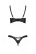 Passion Celine Bikini - Комплект из экокожи: открытый бра с лентами, стринги со шнуровкой, 4XL/5X (чёрный) - sex-shop.ua
